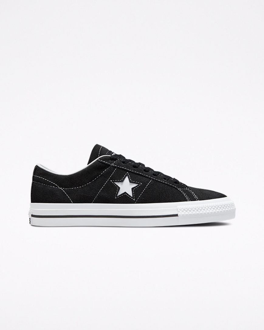 Skate Topanky Converse CONS One Star Pro Semisove Damske Čierne Biele | SK 5EX11J1